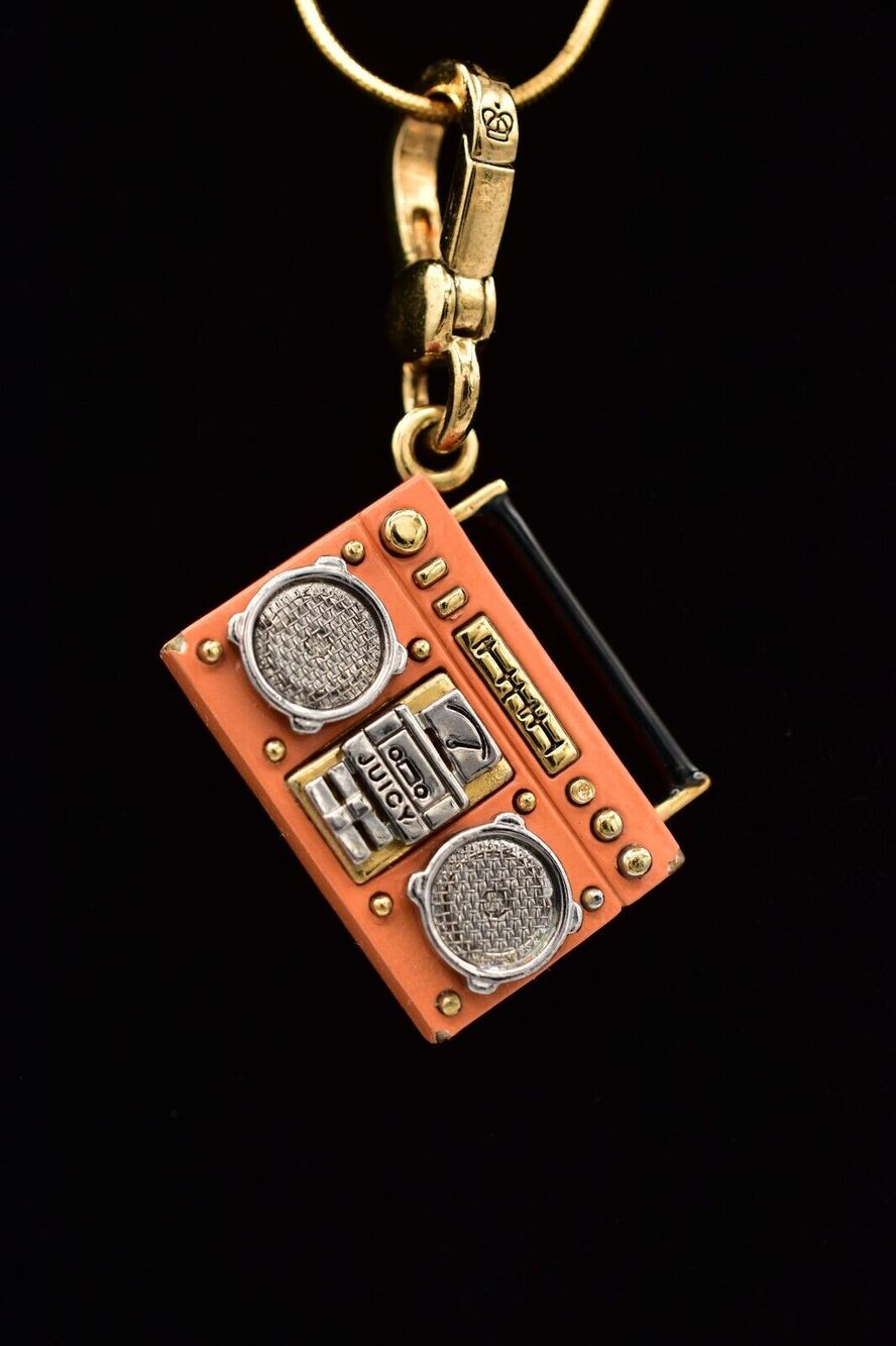 Juicy Couture Vintage Boom Box Radio Charm Necklace Retired Rare 90s Y2K BinBH
